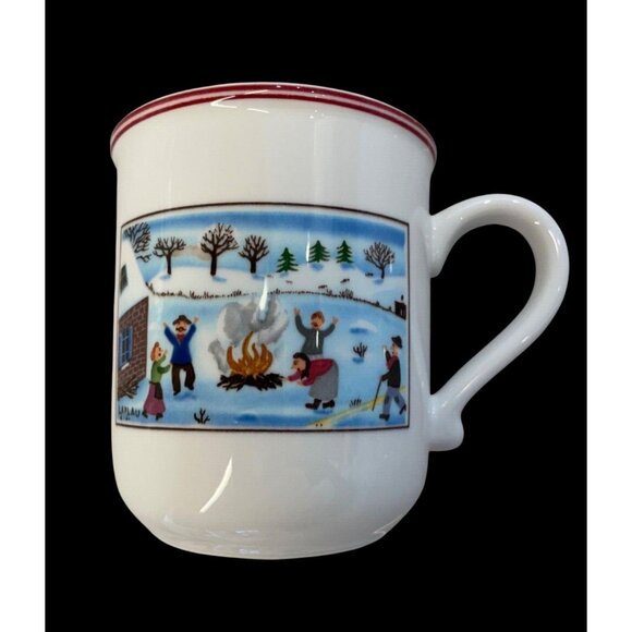 Villeroy & Boch Naif Christmas Village Cups Mugs Set of 6 - Picture 3 of 6